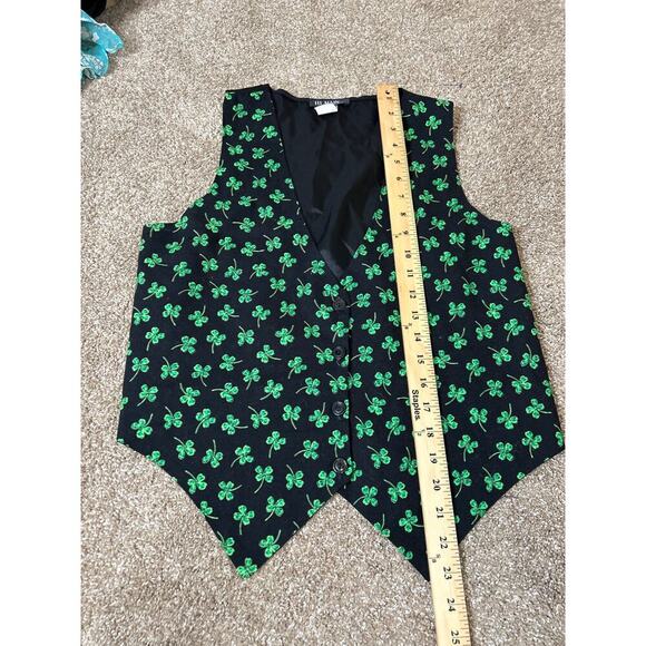 Saint Patrick's Day Vest Unisex black/green button front Shamrock SZ MD - Picture 4 of 6